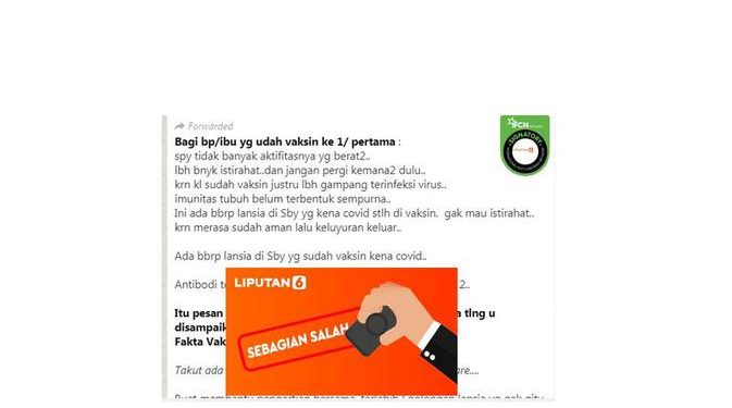 Cek Fakta: Setelah Divaksin Lebih Mudah Terinfeksi Covid-19? Bagaimana Fakta Sebenarnya