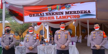 HUT Ke-76 RI, Polda Gelar Vaksinasi Merdeka Siger Lampung