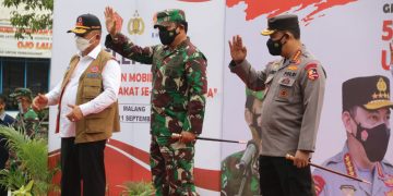Panglima TNI, Kapolri dan BNPB Luncurkan Gerakan Mobil Masker di Malang