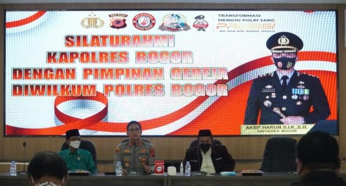 Kapolres Bogor Gelar Silahturahmi Bersama Pimpinan Gereja Kabupaten Bogor