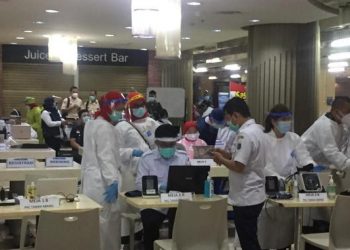 Begini Suasana Ruang Penyuntikan Vaksin Covid-19 untuk Pedagang Pasar Tanah Abang