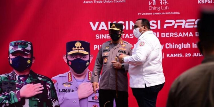 Buruh dan Polri Gelar Vaksinasi Gratis, Ayo Ikutan