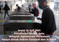 Mulai 12 Juli 2021 Perjalanan Dalam Satu Wilayah Aglomerasi Perkotaan Hanya Untuk Sektor Esensial dan Kritikal