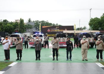 Polda Gorontalo Salurkan Bantuan 1.200 Ton Beras Untuk Masyarakat Terdampak Pandemi Covid-19