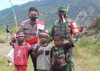 Meriahkan HUT RI Ke-76, Binmas Noken Bersama Dinas Kominfo Gelar Berbagai Lomba Bagi Anak-anak Puncak Jaya
