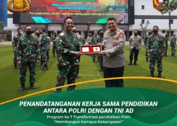 Penandatanganan Kerja Sama Pendidikan antara Polri dengan TNI AD